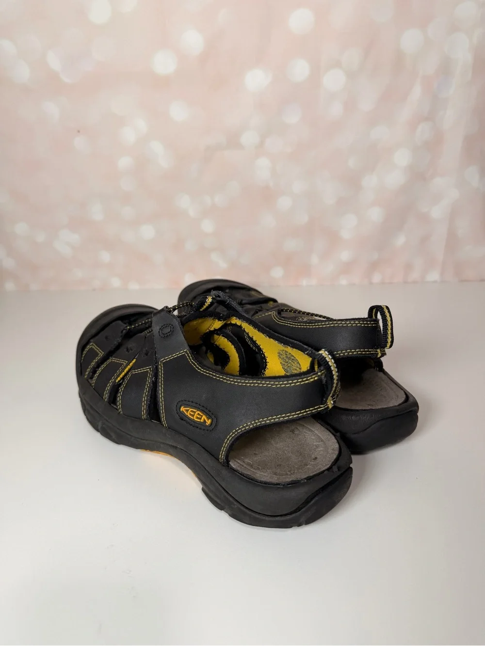 KEEN Men’s Black and Yellow Outdoor Sandals